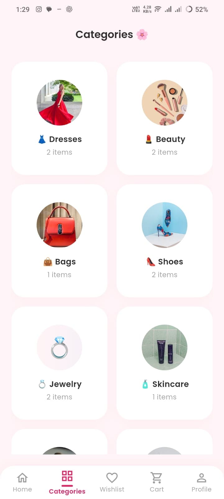GlowCart Categories
