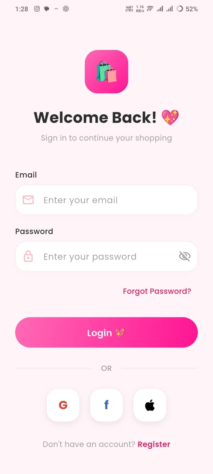 GlowCart Login